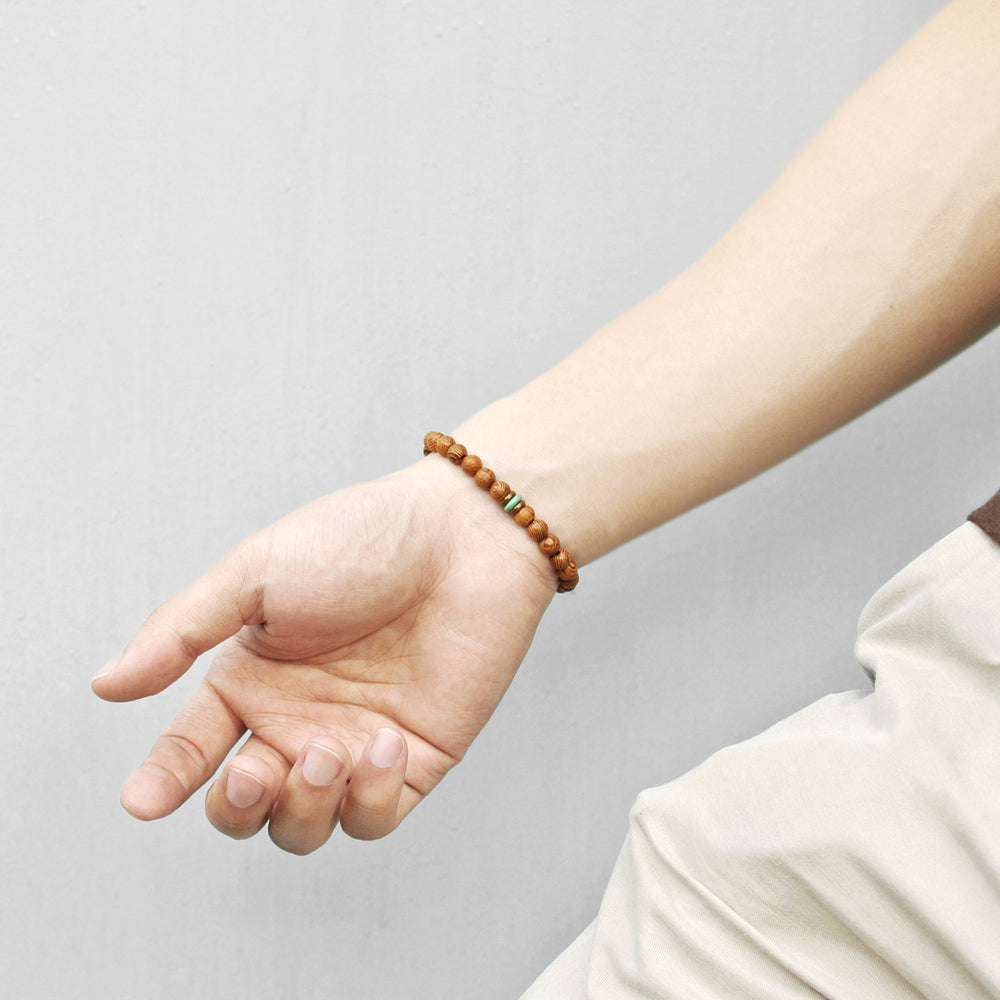 MANTRA Wood & Turquoise Bracelet