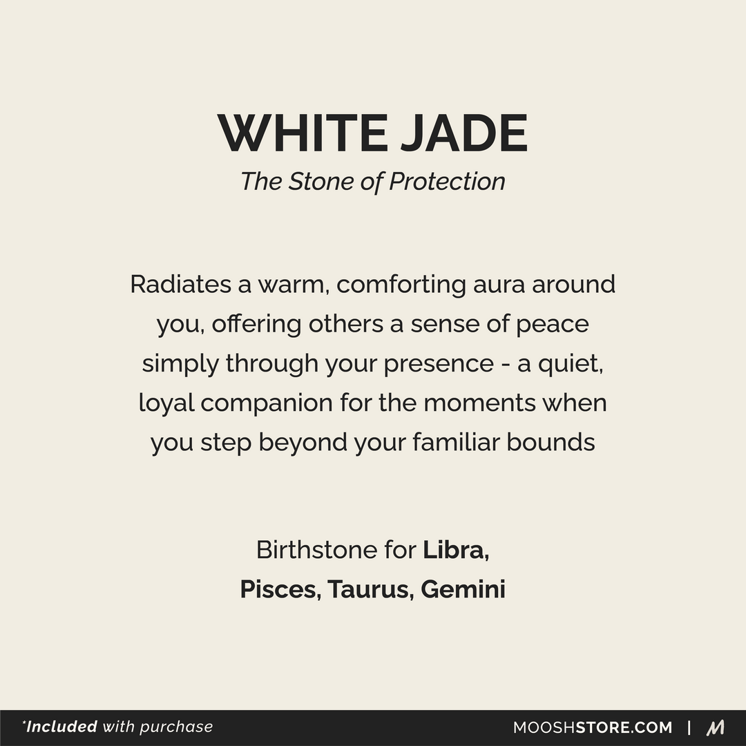 White Jade Birthstone Ring