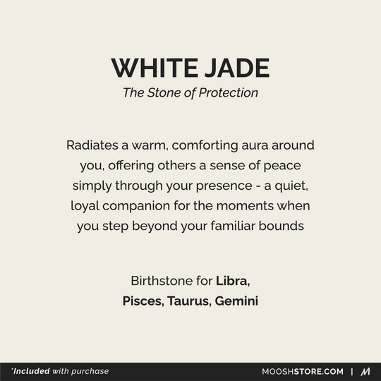 White Jade Birthstone Ring