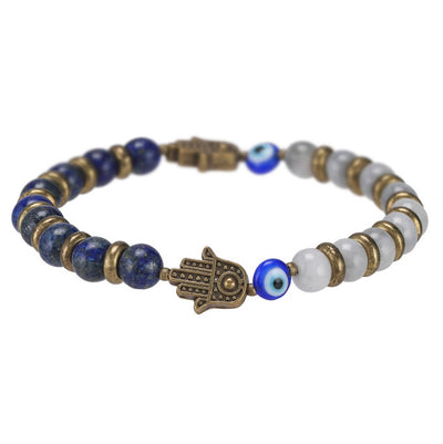 HAMSA Bracelet: Lapis Lazuli & Eagle's Eye